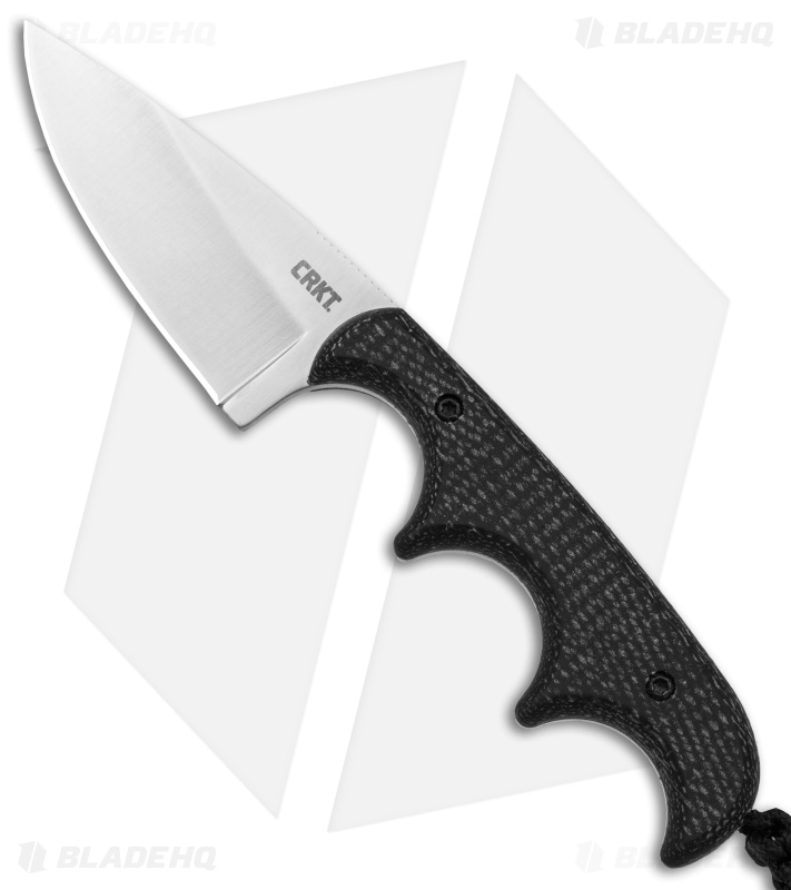 CRKT Folts Minimalist Drop Point Neck Knife Black (2" Satin 154CM)