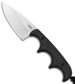 CRKT Folts Minimalist Drop Point Neck Knife Black (2" Satin 154CM)