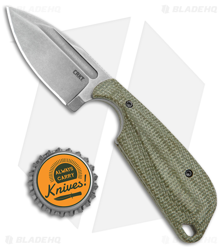 Flytanium Green Micarta + CRKT Folts Minimalist Fixed Neck Knife (2.25" SW)