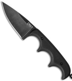 CRKT Folts Minimalist Drop Point Neck Knife Black G-10 (2&quot; Black SW) 2384K | 43760