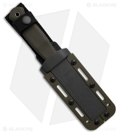 Demko Armiger 4 Clip Point Fixed Blade Knife OD Green Rubber (4" Black)
