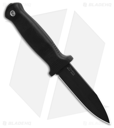 Demko Armiger 4 Spear Point Fixed Blade Knife Black Rubber (4" Black)