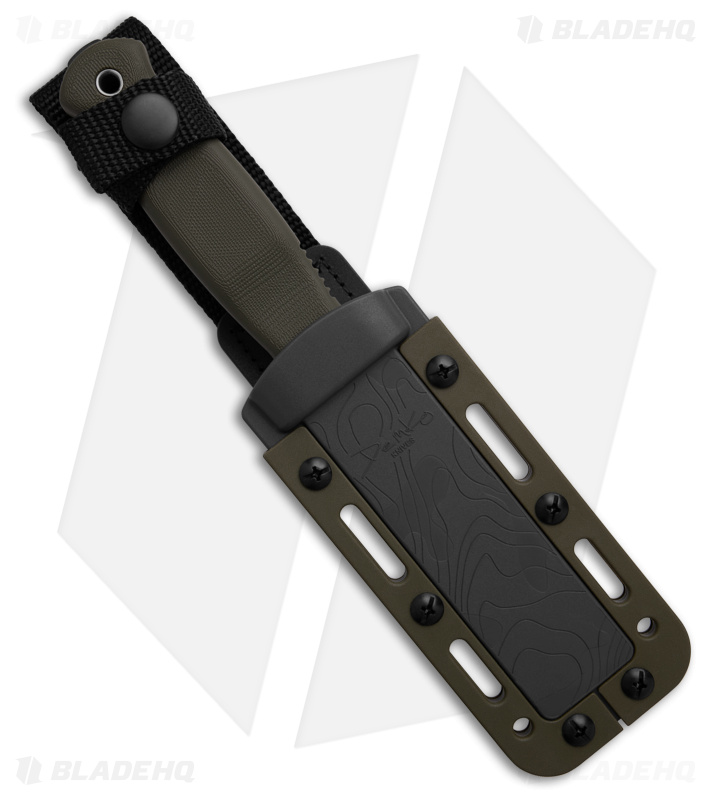Demko Armiger 4 Spear Point Fixed Blade Knife OD Green Rubber (4" Black)
