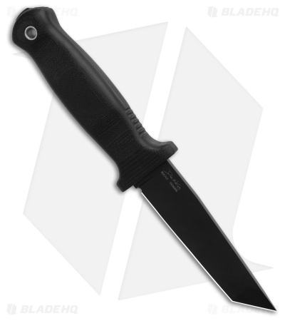 Demko Armiger 4 Tanto Fixed Blade Knife Black Rubber (4" Black)