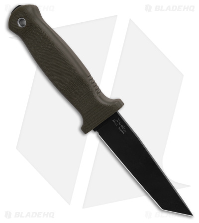 Demko Armiger 4 Tanto Fixed Blade Knife OD Green Rubber (4" Black)