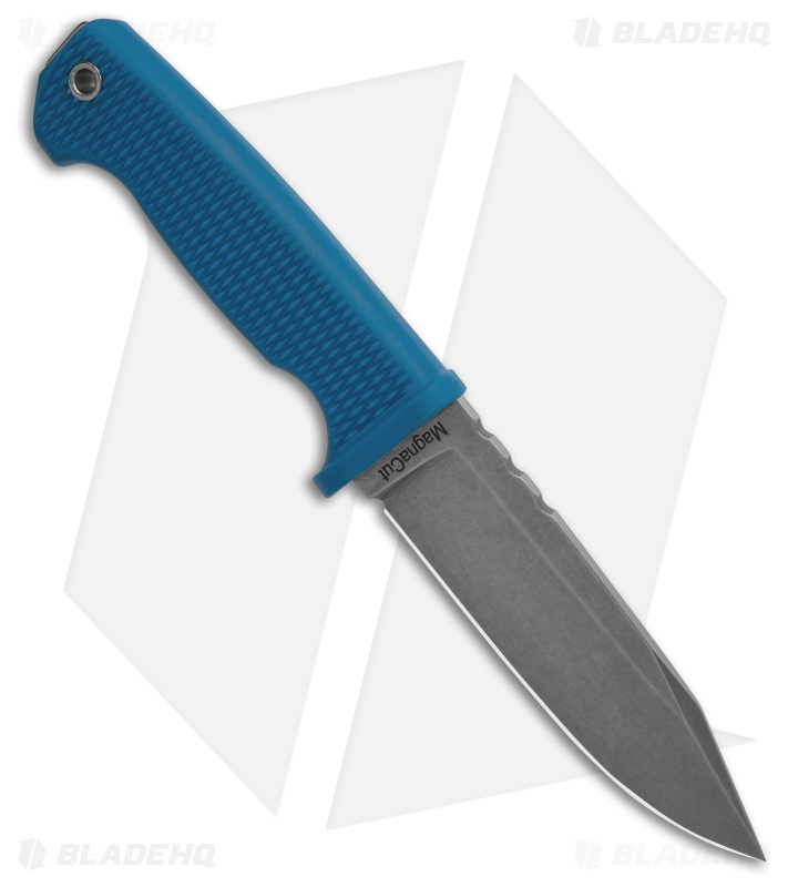 Demko Knives Freereign MagnaCut Clip Point Knife Rubber Blue  (5" SW)