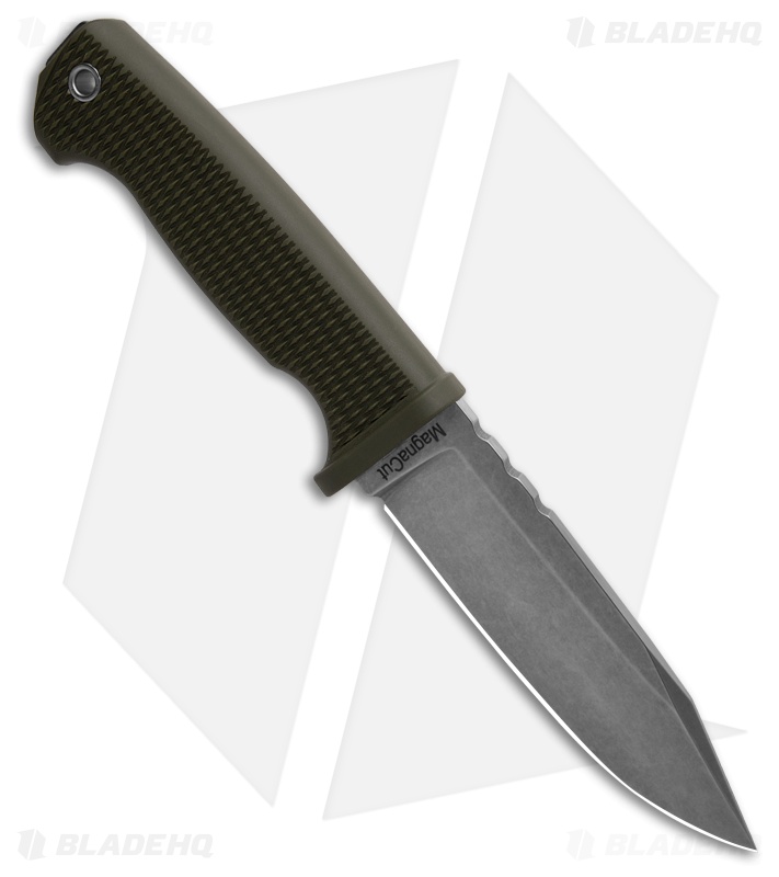 Demko Knives Freereign MagnaCut Clip Point Knife Rubber Green  (5" SW)