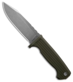 Demko Knives Freereign MagnaCut Clip Point Knife Rubber Green  (5" SW)