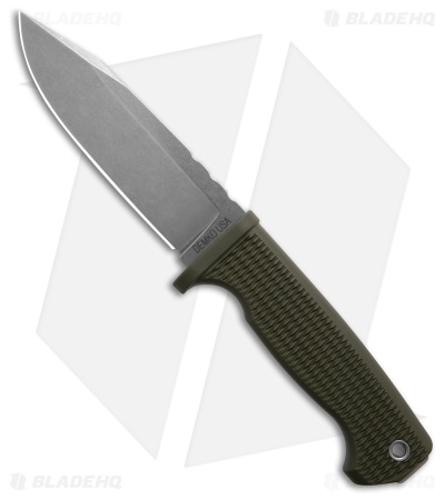 Demko Knives Freereign MagnaCut Clip Point Knife Rubber Green  (5" SW)