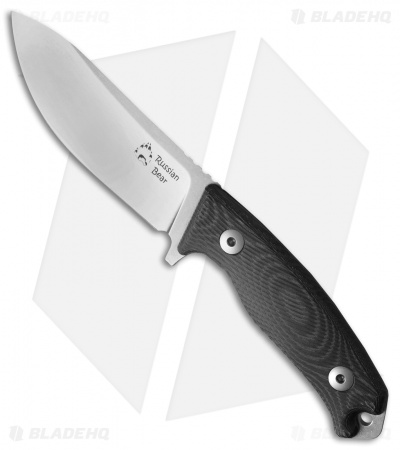Dendra Russian Bear Fixed Blade Skinner Knife Micarta (4.3" Stonewash)