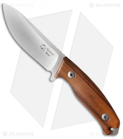 Dendra Russian Bear Fixed Blade Skinner Knife Santos Wood (4.3" Stonewash)