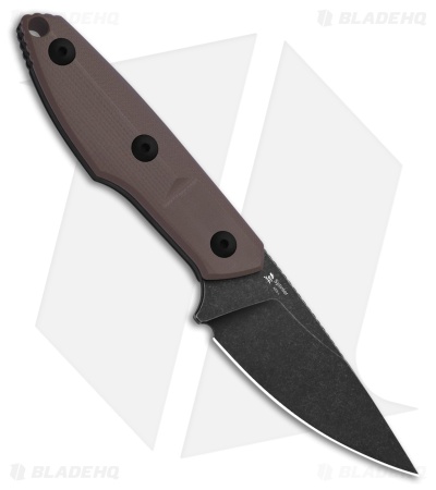 Kizer Splinter Fixed Blade Knife Brown G-10 (3.2" Black SW) 1087A2