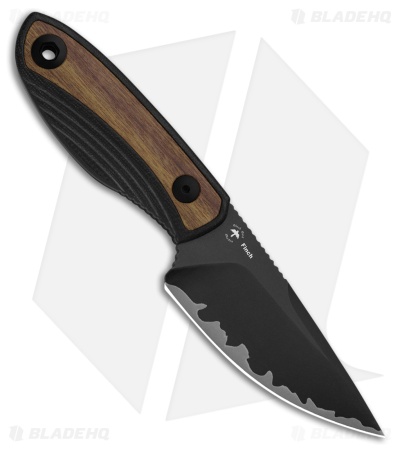 Kizer Finch Fixed Blade Knife Black G-10/Mkuruti Wood (3.1" Acid Washed) 
