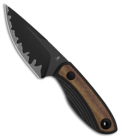Kizer Finch Fixed Blade Knife Black G-10/Mkuruti Wood (3.1" Acid Washed)