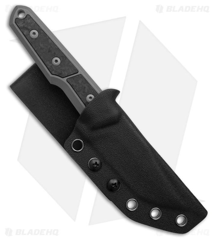 BMKT Explorer V2 Fixed Blade Knife Bowie Tanto Marble CF (3.12" Dark SW)