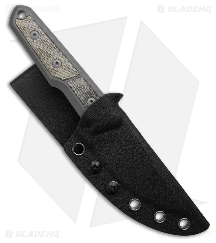 BMKT Explorer V2 Fixed Blade Knife Drop Point Black Canvas (3.12" Dark SW)