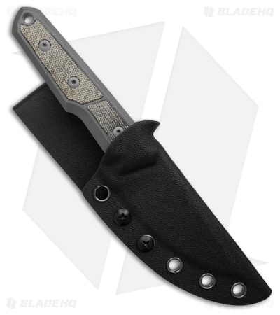 BMKT Explorer V2 Fixed Blade Knife Drop Point Black Canvas (3.12" Dark SW)