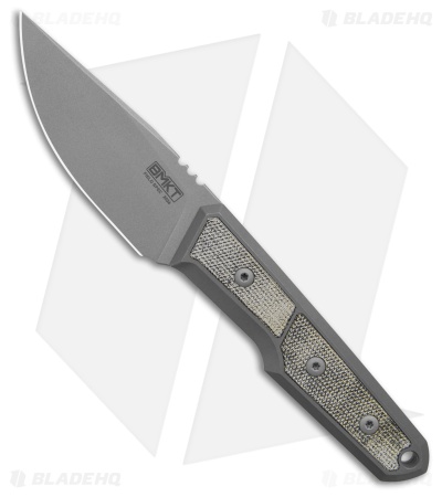 BMKT Explorer V2 Fixed Blade Knife Drop Point Black Canvas (3.12" Dark SW)