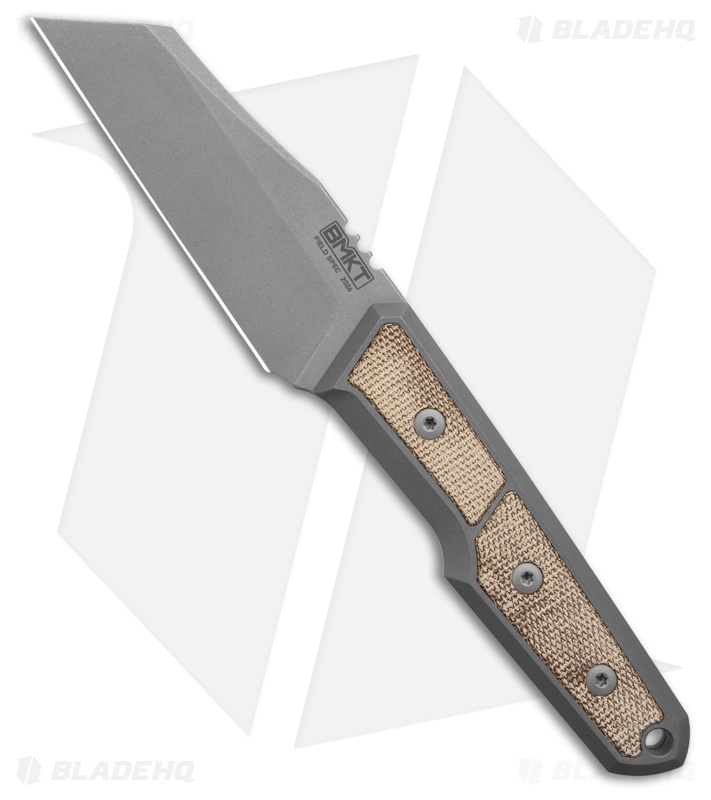 BMKT Explorer V2 Fixed Blade Knife Wharncliffe Natural Micarta (3.12" Dark SW)