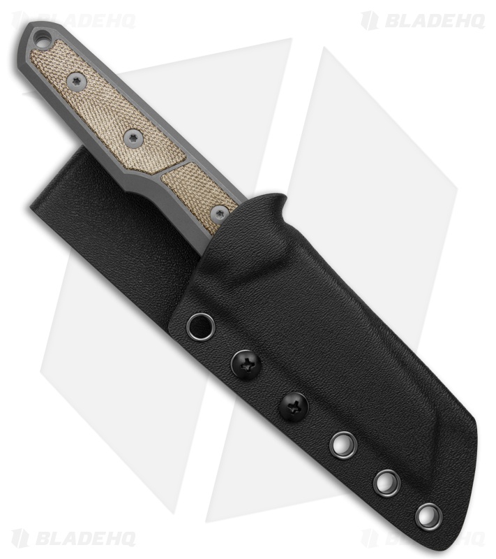 BMKT Explorer V2 Fixed Blade Knife Wharncliffe Natural Micarta (3.12" Dark SW)