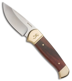 Browning Wood Fixed Blade Knife w/ Brass Bolsters (3" Satin)