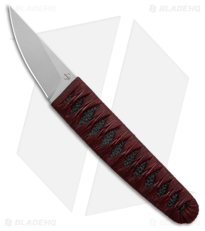 Boker Plus Kissaki Fixed Blade Knife Black Imitation Ray Skin/Red Cord (2.4" SW)