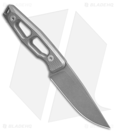 Daily Customs AK4 Droppoint 3V Stonewash Titanium (3.875" Stonewash)