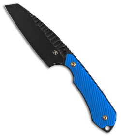 Kansept Knives Niko Knife Blue Frag Pattern Micarta SW D2