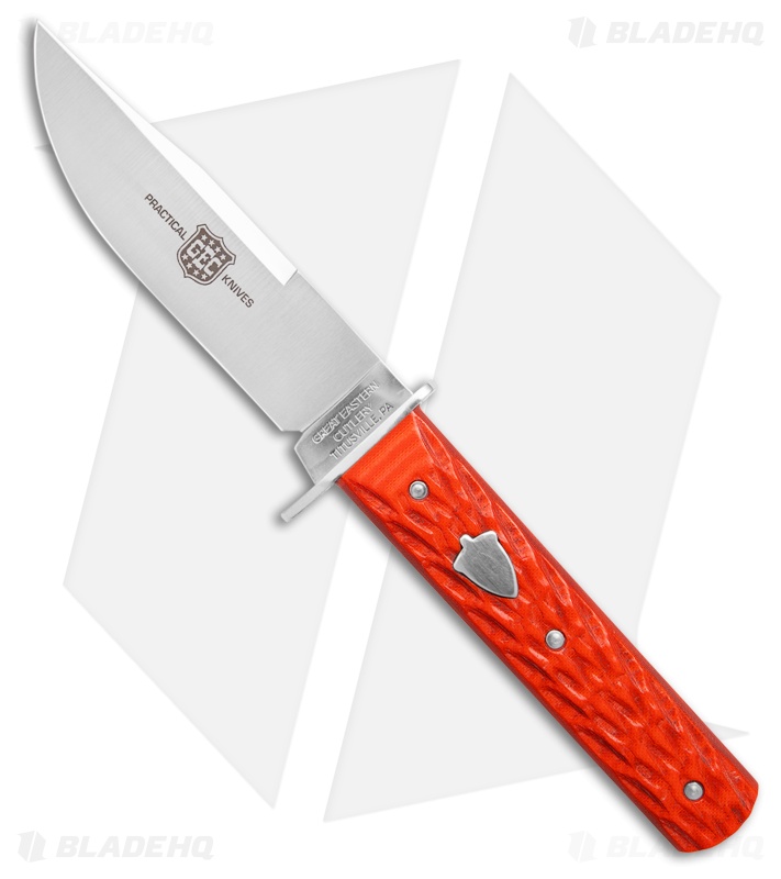 GEC H10 Hunter Fixed Blade Jigged Orange Micarta (3.5" Satin)