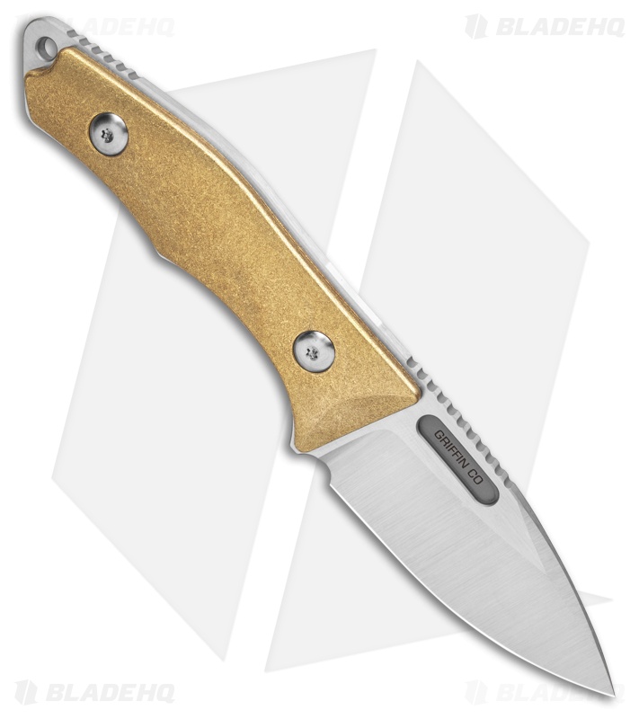 Griffin Company Scout 2.5 Fixed Blade Knife Stonewashed Brass (2.5" Satin)