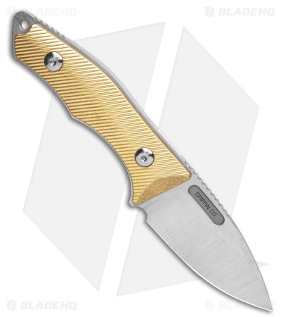 Griffin Company Scout 2.5 Fixed Blade Knife Textured Brass (2.5" Satin)