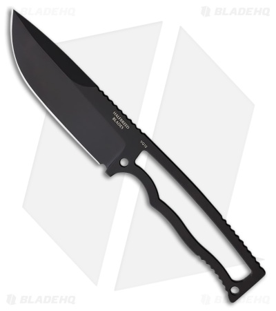 Halfbreed Blades Compact Field Knife Drop Point Black PVD Steel (4" Black PVD)