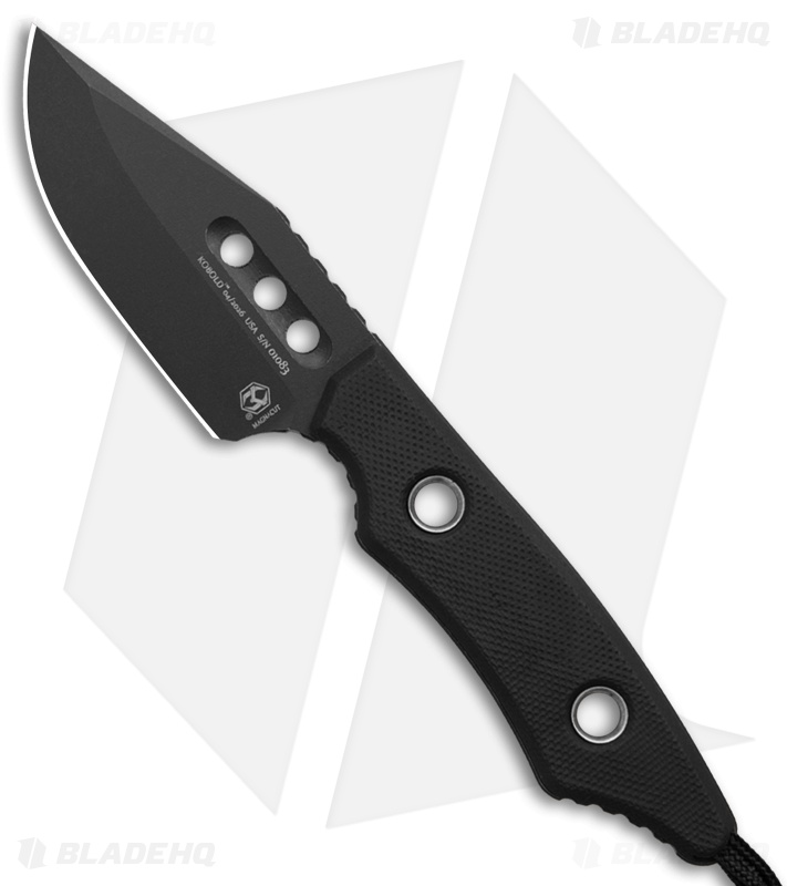 Heretic Knives Kobold Fixed Blade Knife Black G-10 (2.6" Battleworn Black)