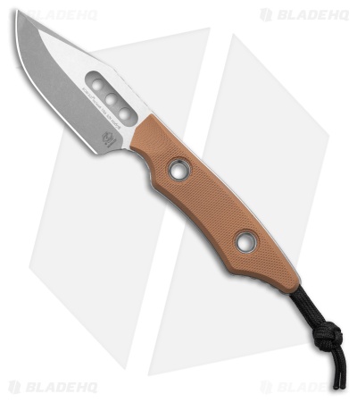 Heretic Knives Kobold Fixed Blade Knife FDE G-10 (2.6" Battleworn)
