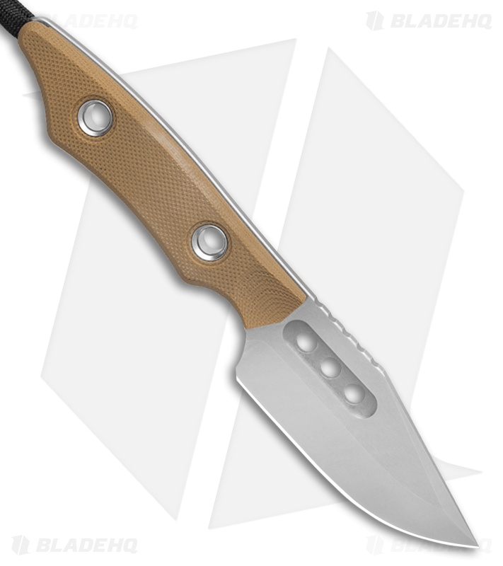 Heretic Knives Kobold Fixed Blade Knife FDE G-10 (2.6" Stonewash)