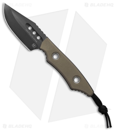 Heretic Knives Kobold Fixed Blade Knife OD Green G-10 (2.625" Black)