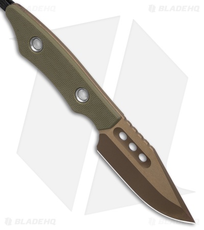 Heretic Knives Kobold Fixed Blade Knife OD Green G-10 (2.6" Bronze)