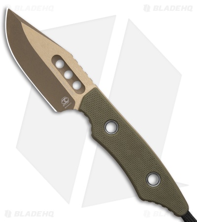 Heretic Knives Kobold Fixed Blade Knife OD Green G-10 (2.6" Bronze)