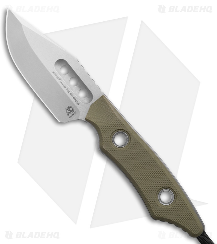 Heterodoxy ”Immortal Greed” Heretic Knives Kobold Fixed Blade OD Green G-10 Clip Point SW