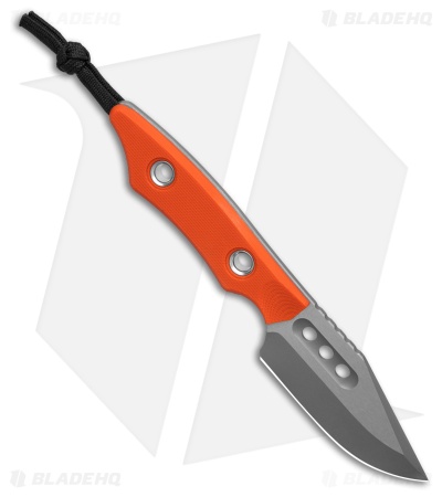 Heretic Knives Kobold Fixed Blade Knife Orange G-10 (2.6" Battleworn)
