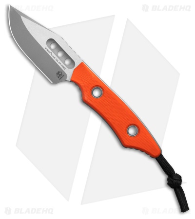 Heretic Knives Kobold Fixed Blade Knife Orange G-10 (2.6" Battleworn)
