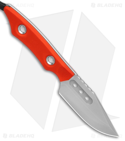 Heretic Knives Kobold Fixed Blade Knife Orange G-10 (2.6" Stonewash)