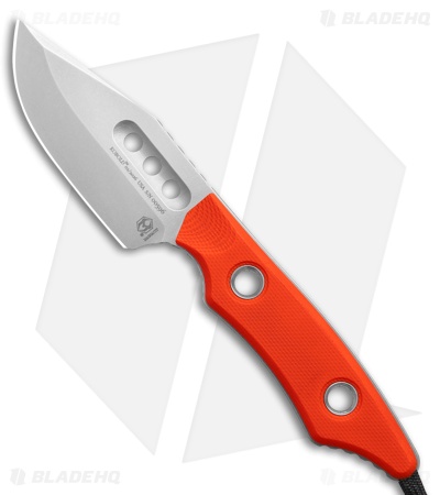 Heretic Knives Kobold Fixed Blade Knife Orange G-10 (2.6" Stonewash)