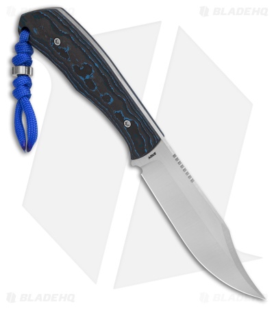 Jack Wolf Knives Bordertown Bowie Knife FatCarbon Arctic Storm (3.45" Satin)