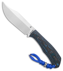 Jack Wolf Knives Bordertown Bowie Knife FatCarbon Arctic Storm (3.45" Satin)