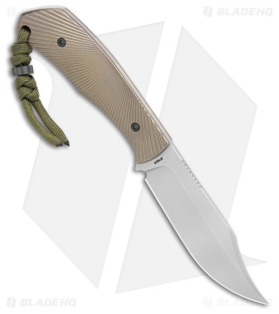 Jack Wolf Knives Bordertown Bowie Knife Starburst Titanium (3.45" Satin)