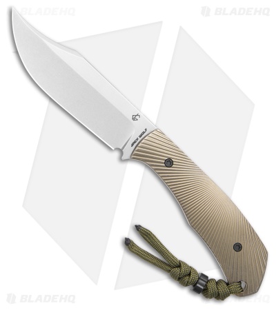Jack Wolf Knives Bordertown Bowie Knife Starburst Titanium (3.45" Satin)