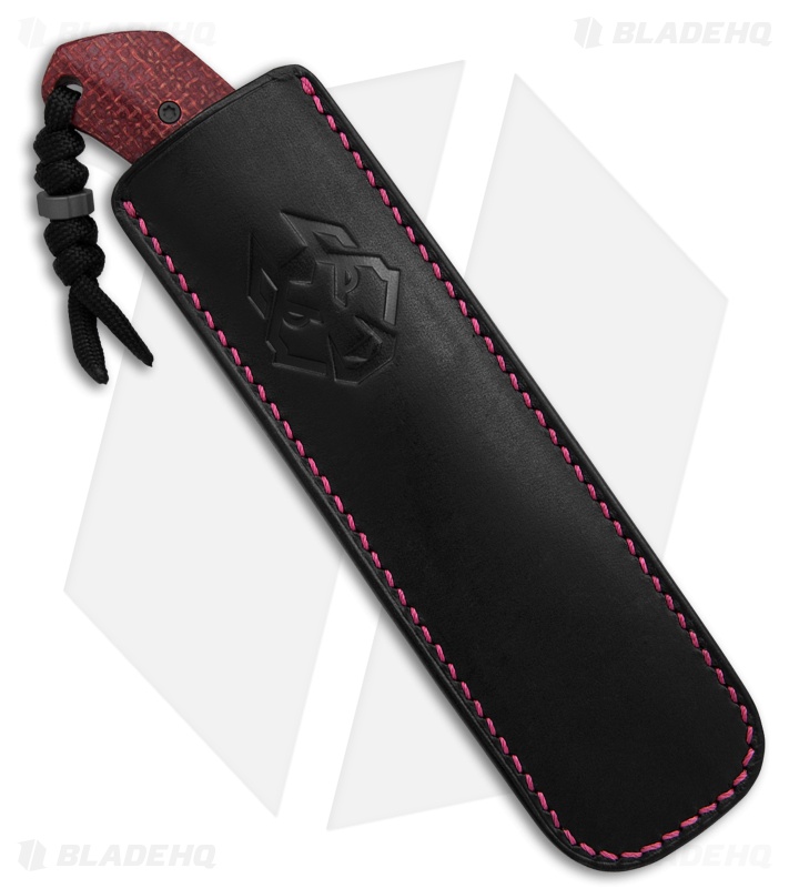 Jack Wolf Knives Bordertown Bowie Knife Vibe Bordeaux Jute Micarta (3.45" SW)