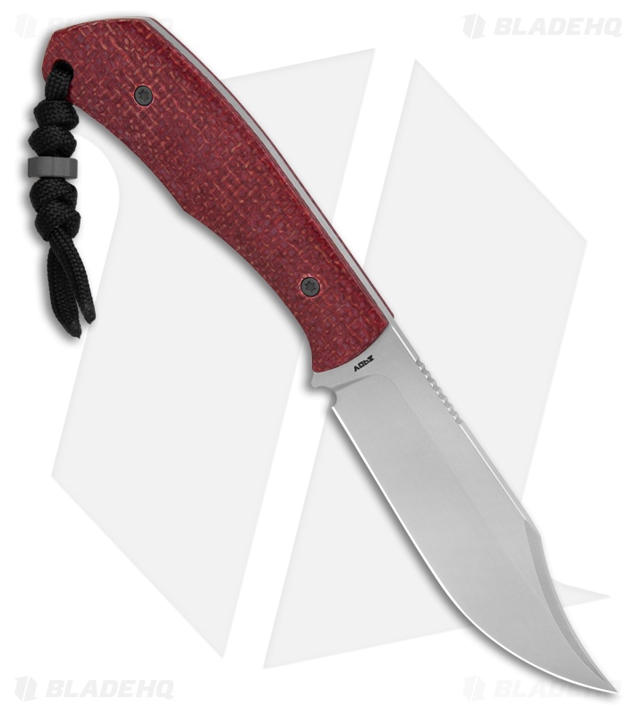 Jack Wolf Knives Bordertown Bowie Knife Vibe Bordeaux Jute Micarta (3.45" SW)