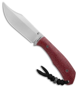 Jack Wolf Knives Bordertown Bowie Knife Vibe Bordeaux Jute Micarta (3.45" SW)